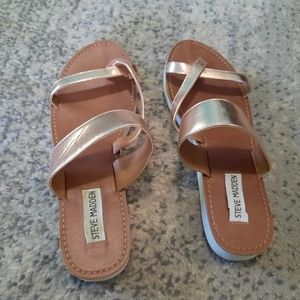 Steve Madden sandals, rose gold, size 8